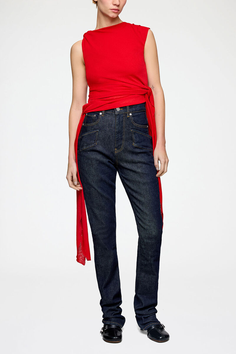 Schmale Skinny-Jeans aus Stretch-Denim, Organic Cotton, in colour Rinse - 3 - GANNI