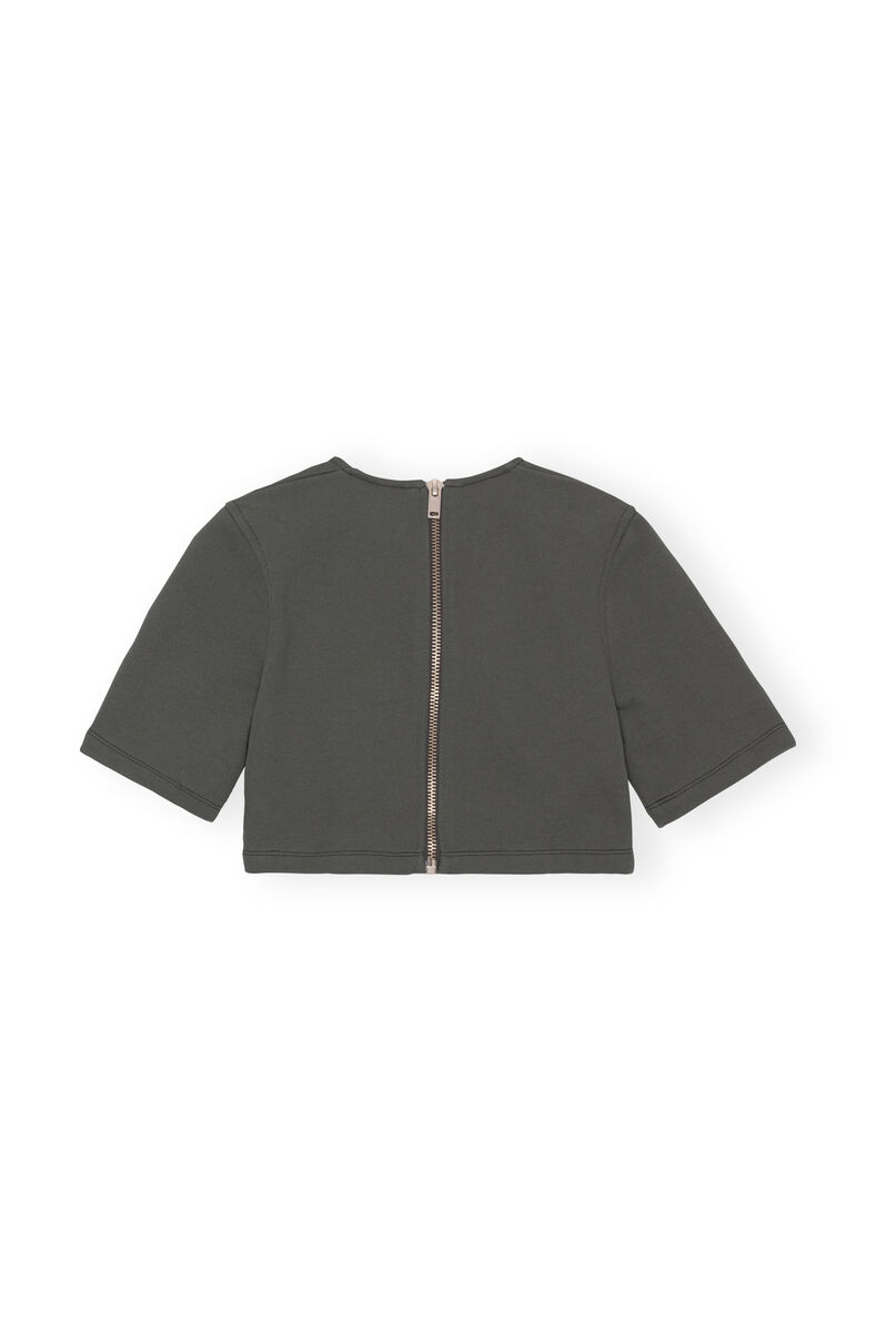 Fabrics of the Future Cropped Blouse, in colour Phantom - 2 - GANNI