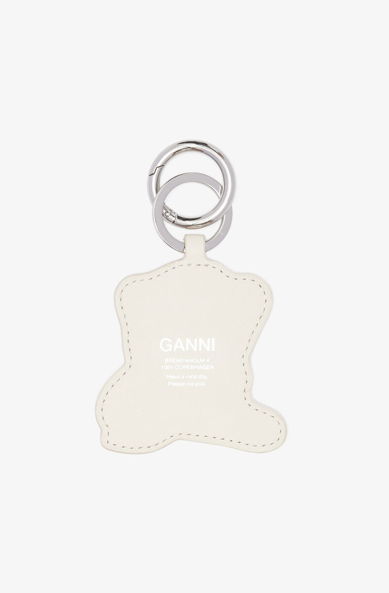 Baby Leo Keyring, Polyester, in colour Egret - 2 - GANNI