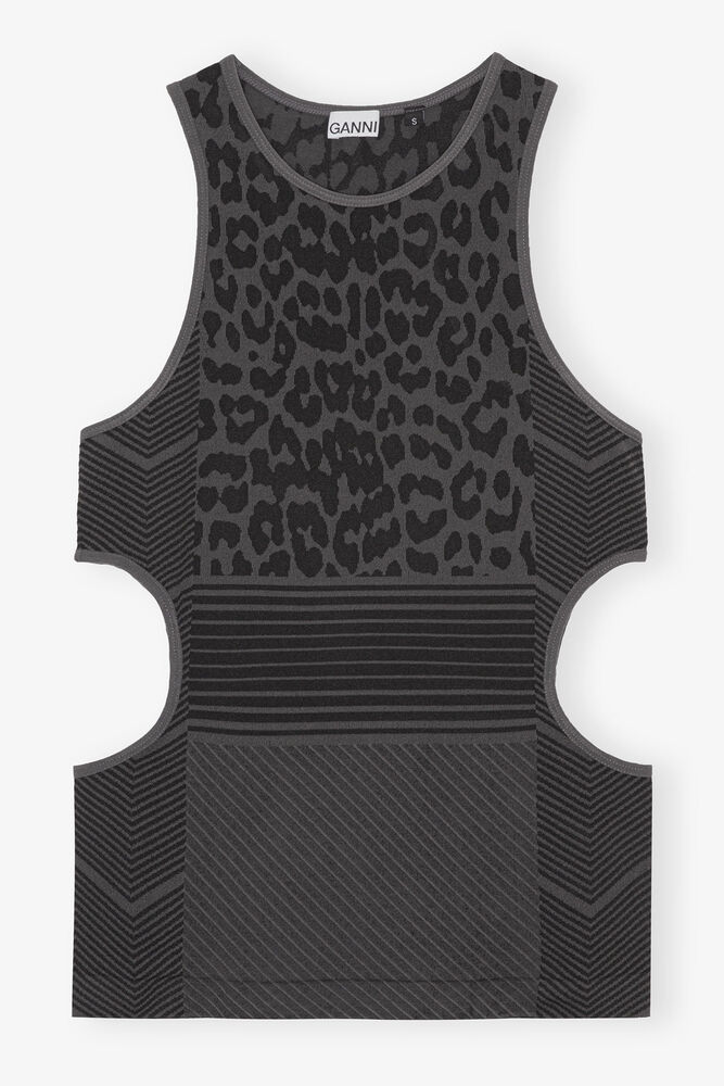 Seamless Jacquard Top, Black