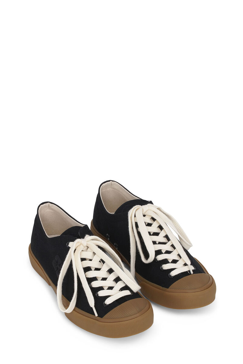 Black Classic Low sneakers, Cotton, in colour Black - 2 - GANNI