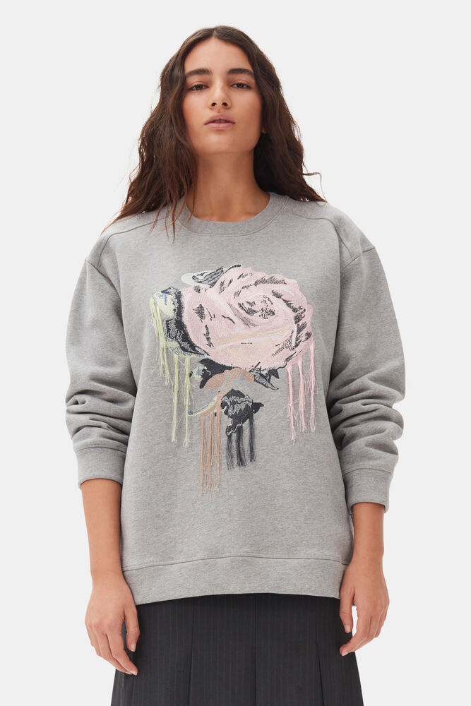 Grey Fleece Sweatshirt, Paloma Melange