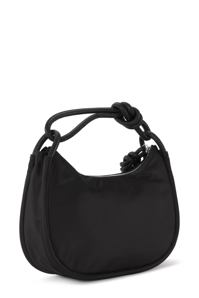 Knot Baguette Bag, Nylon, in colour Black - 2 - GANNI
