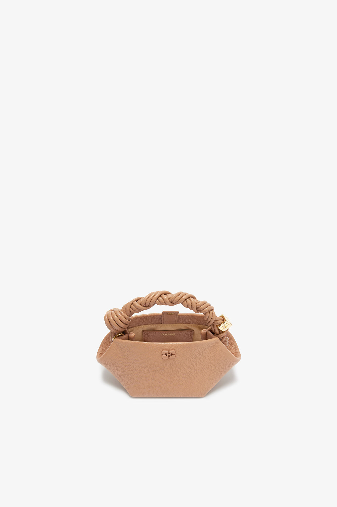 Mini Bou Bag in Brown, Polyurethane, in colour Tawny Birch - 3 - GANNI