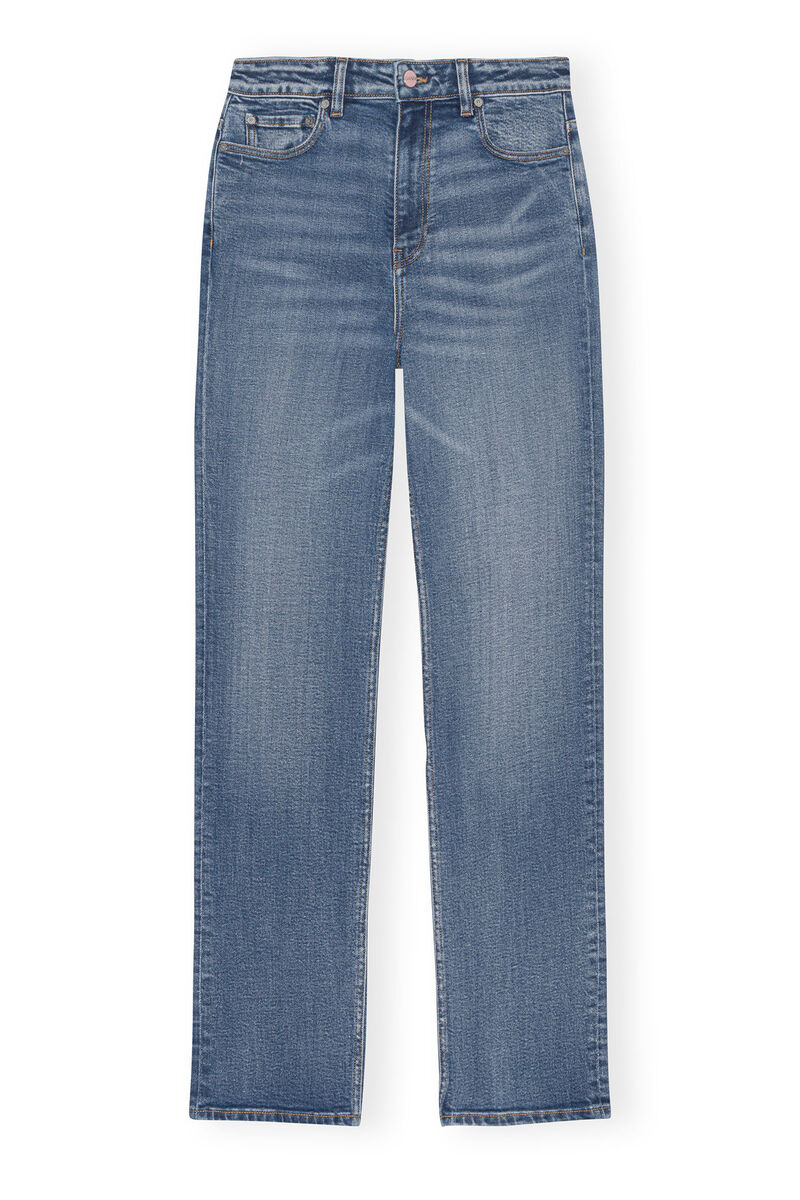 Mid Blue Vintage Pohli Jeans, Cotton, in colour Mid Blue Vintage - 1 - GANNI