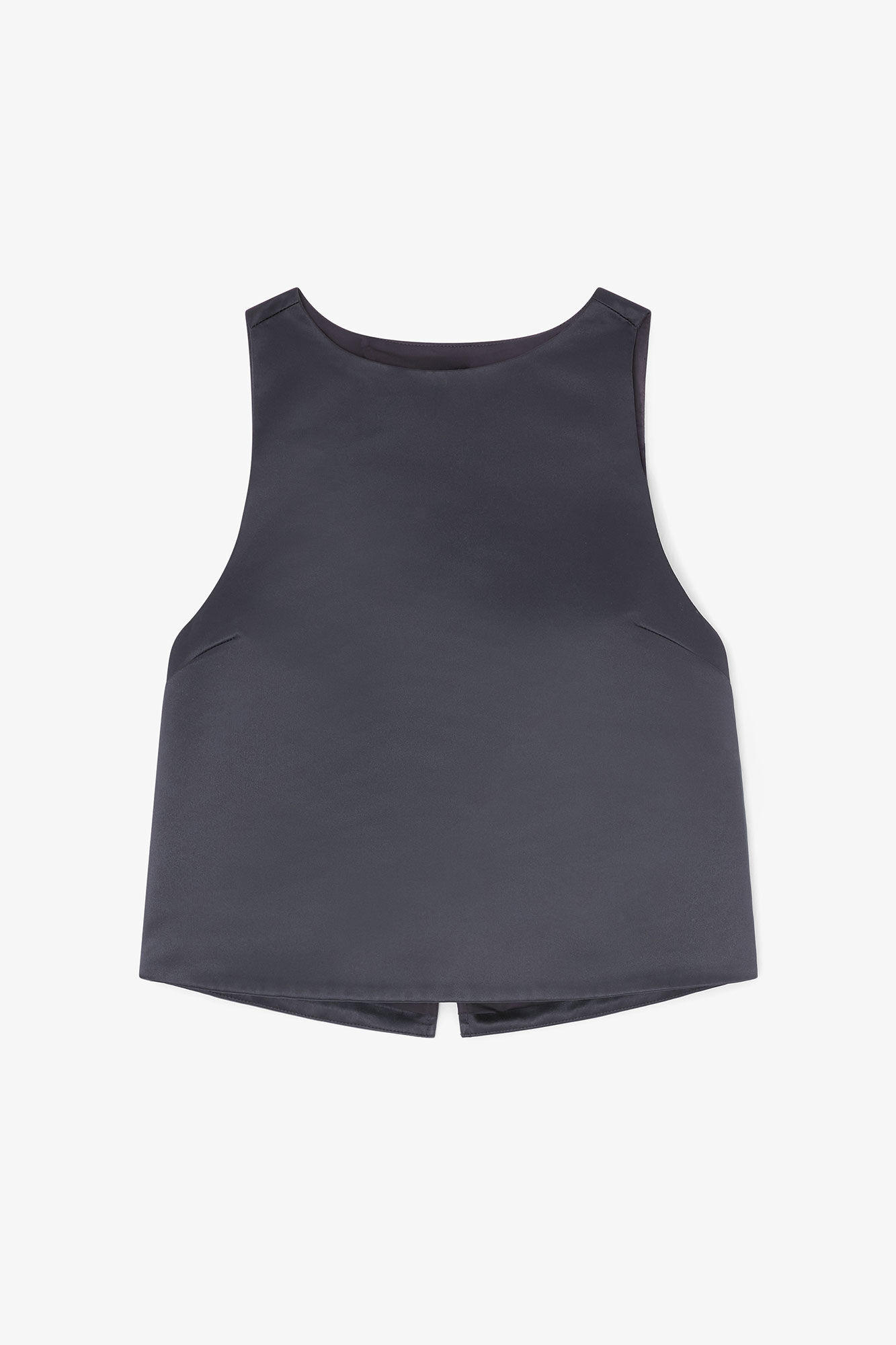 Top in Black Satin, Recycled Polyester, in colour Black - 1 - GANNI