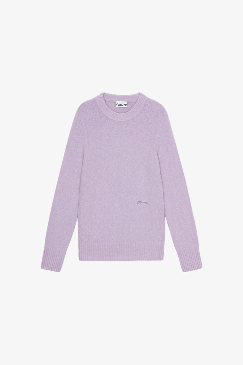 Lavender Sweater, Alpaca, in colour Lavender Blue - 1 - GANNI