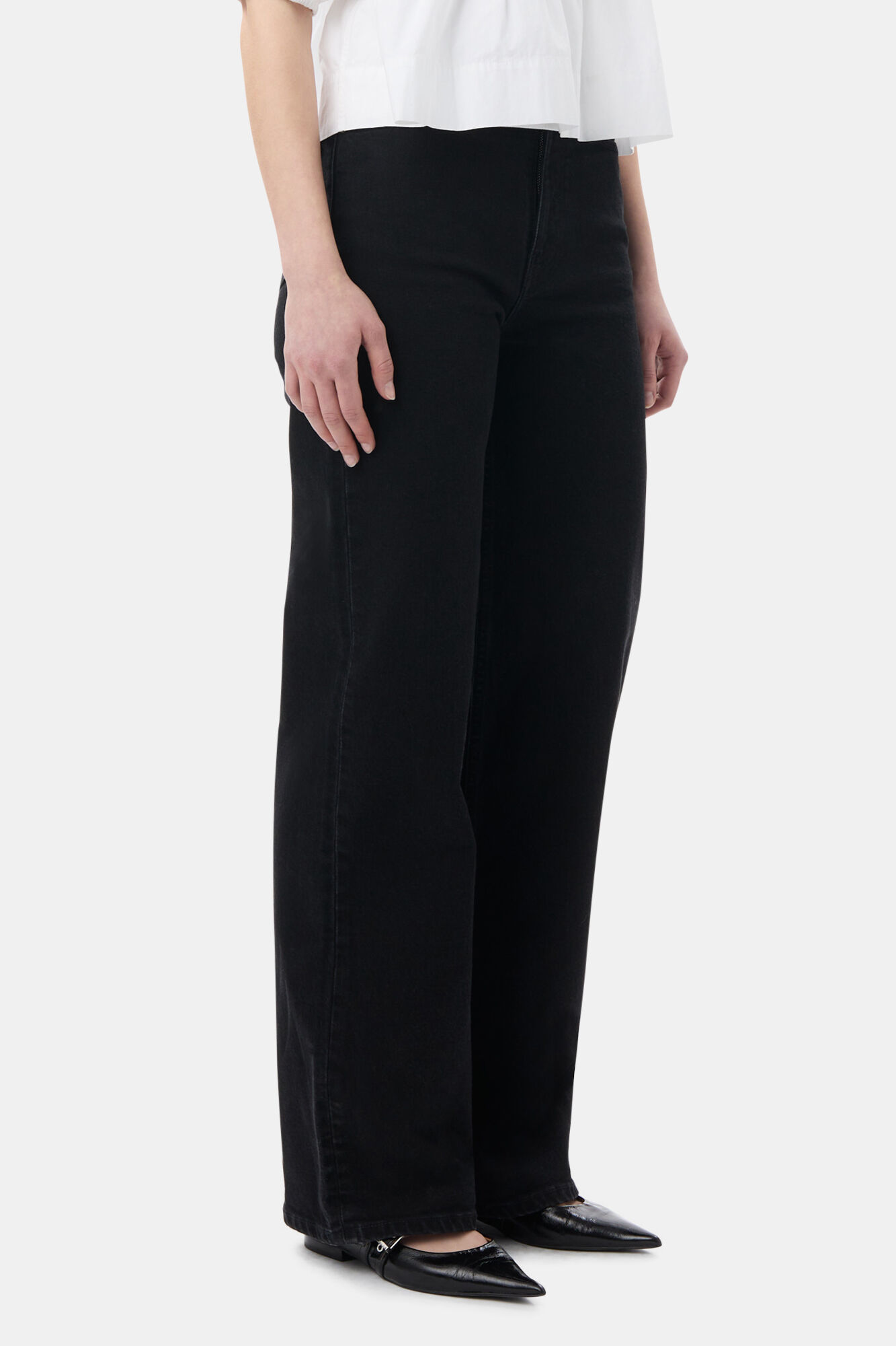 Washed Black Andi Jeans, Cotton, in colour Washed Black/Black - 2 - GANNI