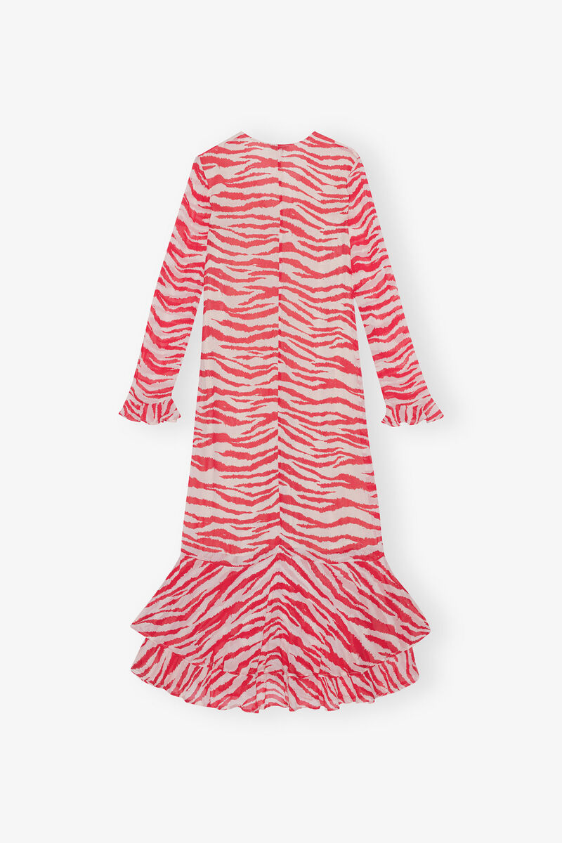 Printed Light Georgette Maxi Dress, Viscose, in colour Castle Wall - 2 - GANNI