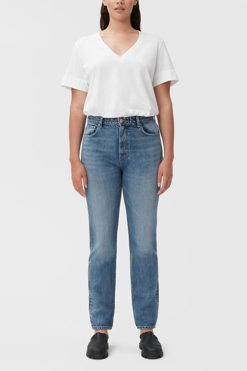 Swigy Jeans, Cotton, in colour Mid Blue Vintage - 1 - GANNI