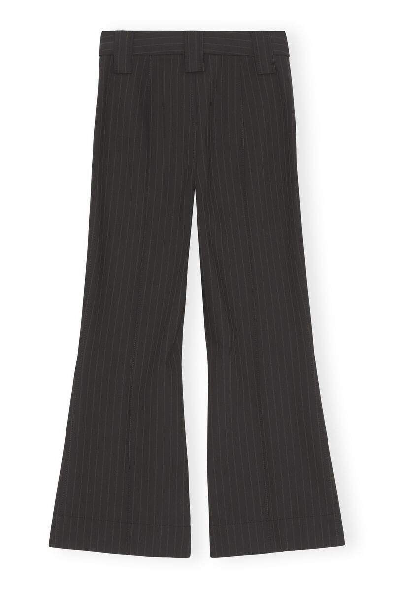 Striped Trousers , Elastane, in colour Black - 2 - GANNI