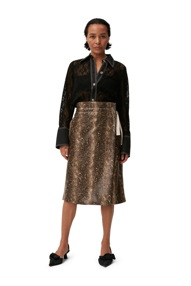 Lace Shirt , Cotton, in colour Black - 4 - GANNI