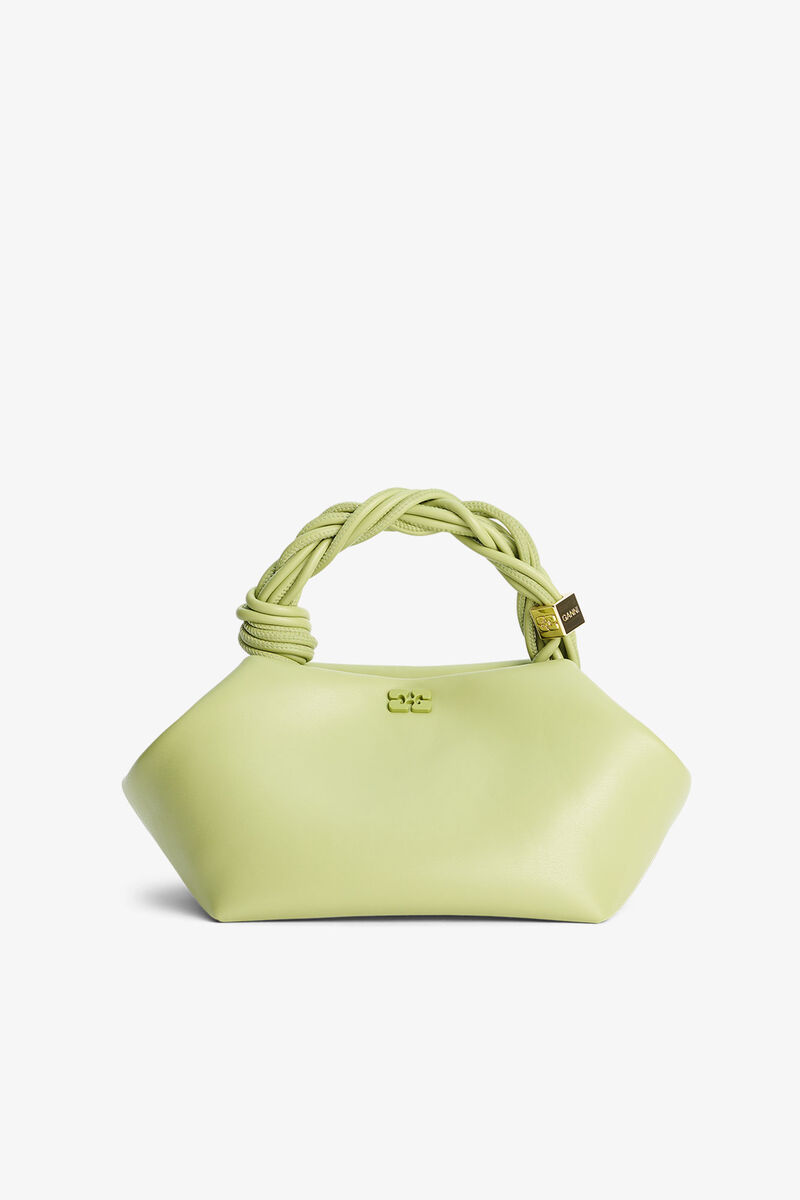 Light Green Small GANNI Bou Bag, Polyester, in colour Mosstone - 1 - GANNI