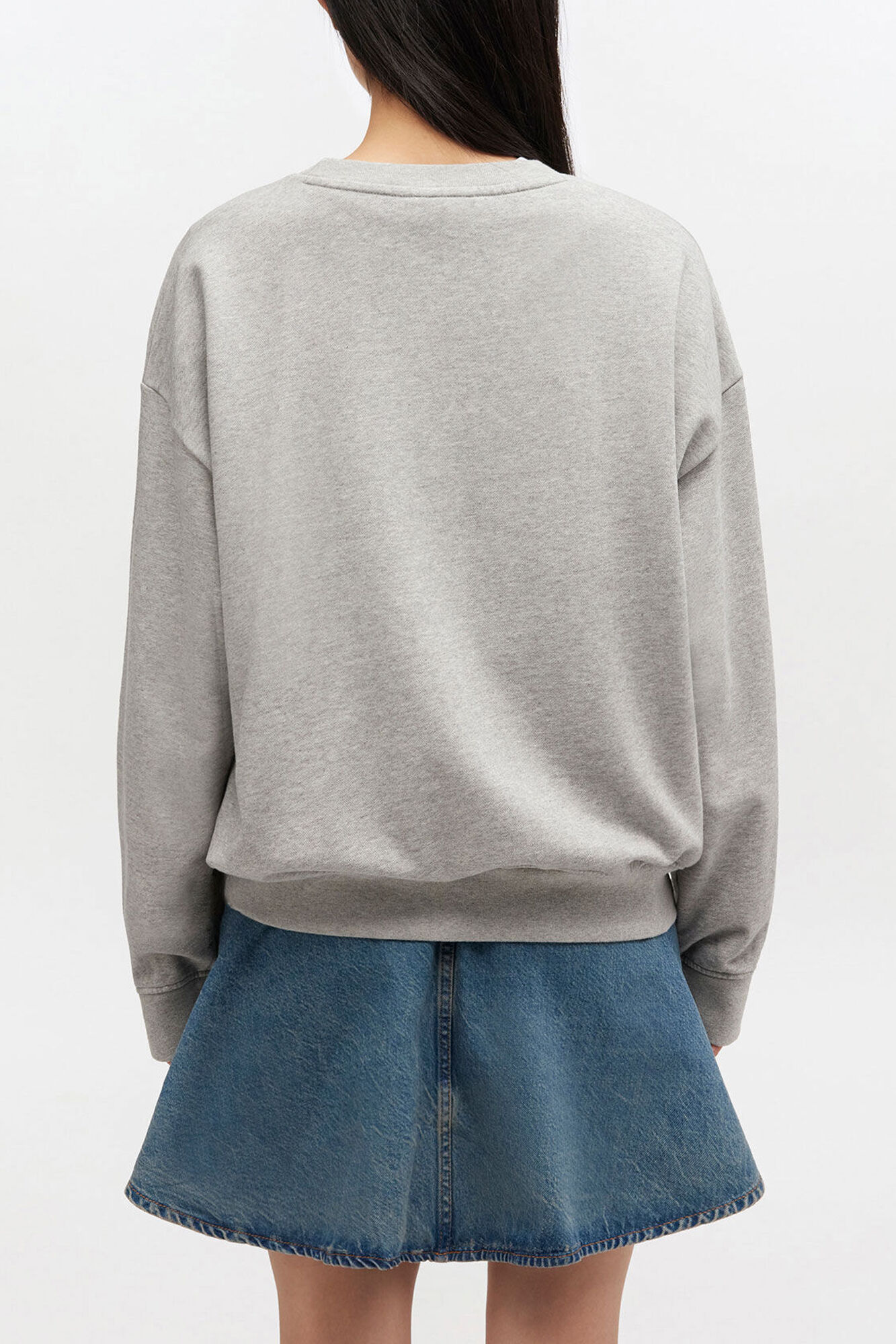 Grey Kitty Sweatshirt, Organic Cotton, in colour Paloma - 2 - GANNI