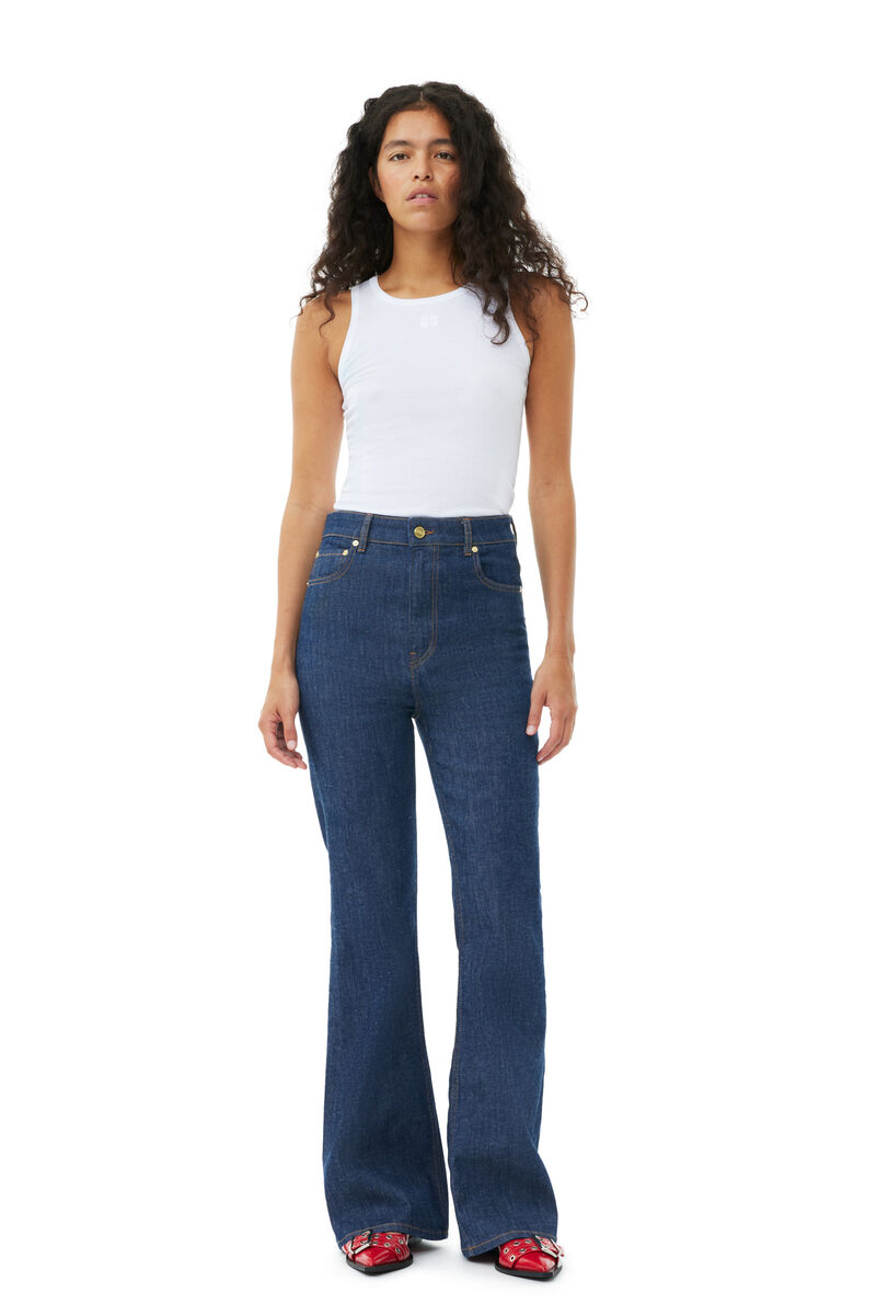 Rinse Stretch Iry Jeans, Cotton, in colour Rinse - 1 - GANNI