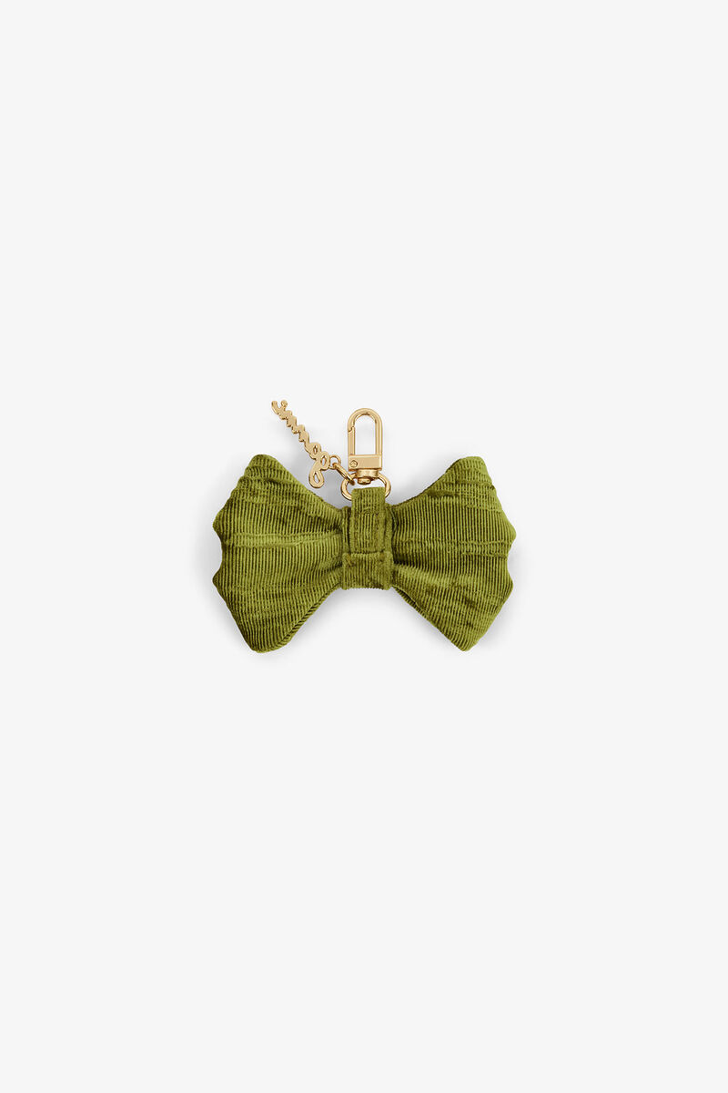 Bow Charm in Green, in colour Spinach Green - 2 - GANNI