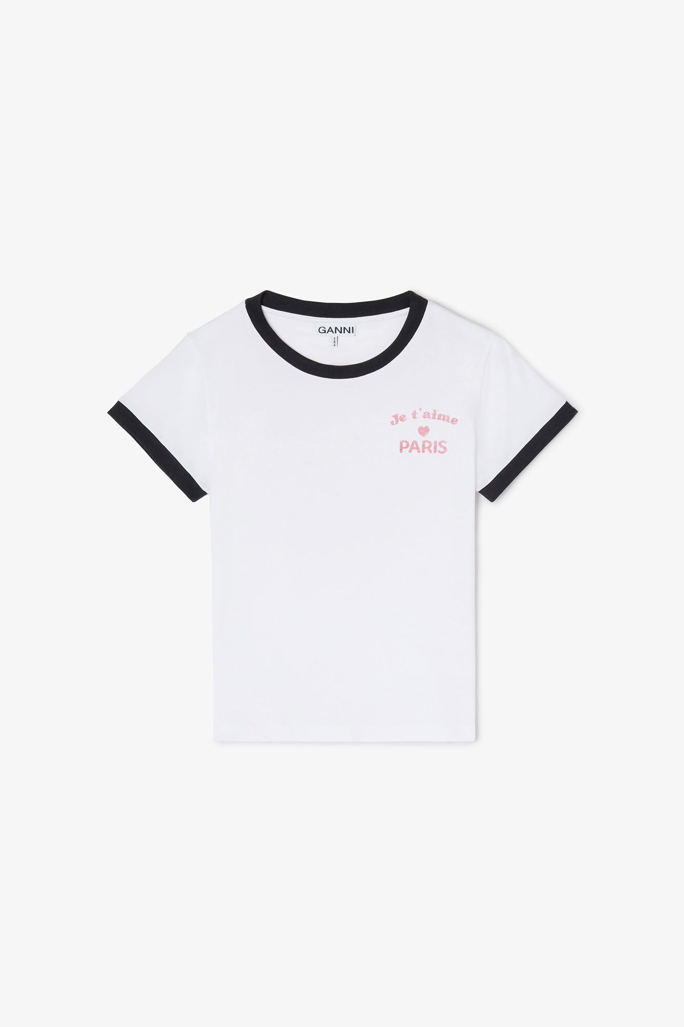 Hvid Paris GANNI Club Baby Fit T-shirt, Organic Cotton, in colour Bright White - 1 - GANNI