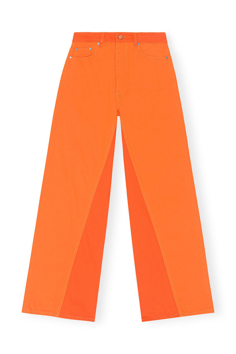 Überfärbte Jozey-Jeans, Cotton, in colour Orangeade - 1 - GANNI