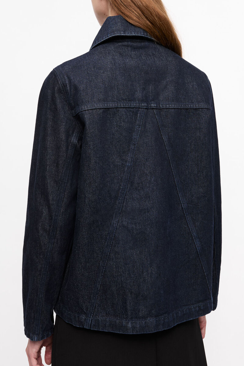 Jakke i bl&aring; denim, Organic Cotton, in colour Rinse - 2 - GANNI