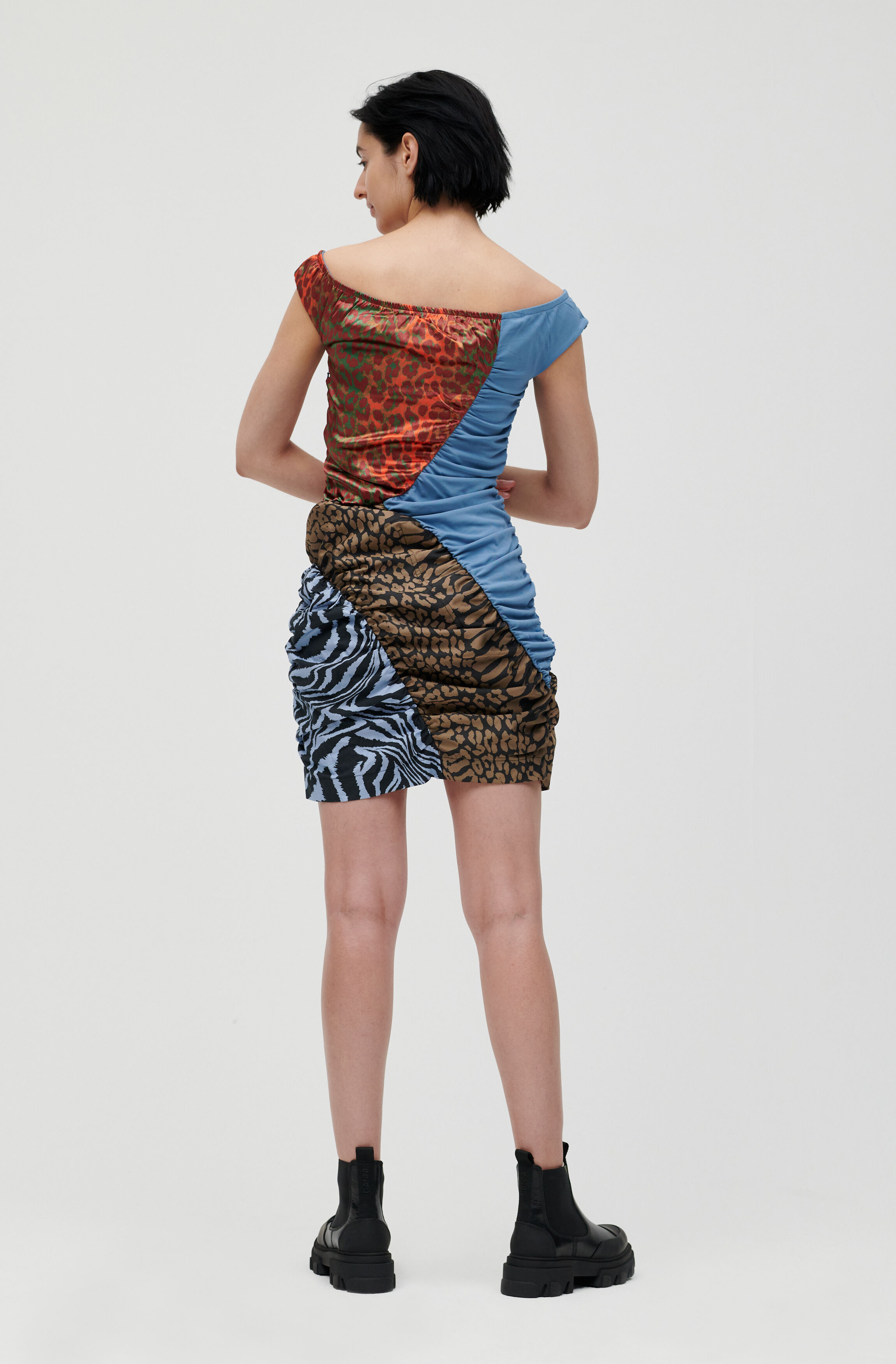 patchwork mini dress