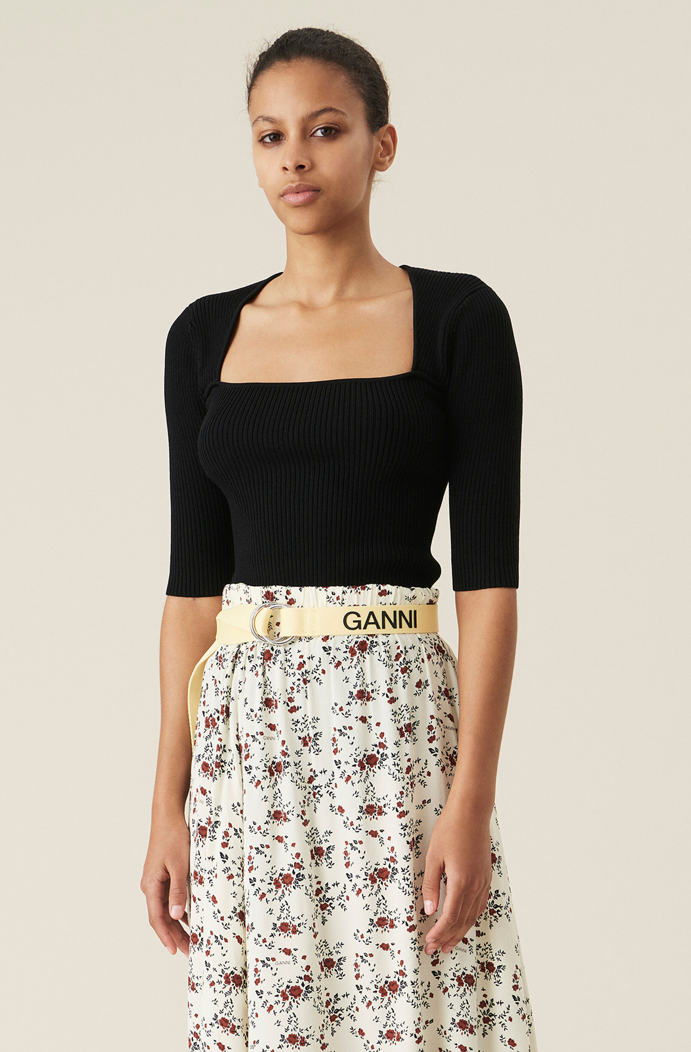 Ganni black blouse clearance