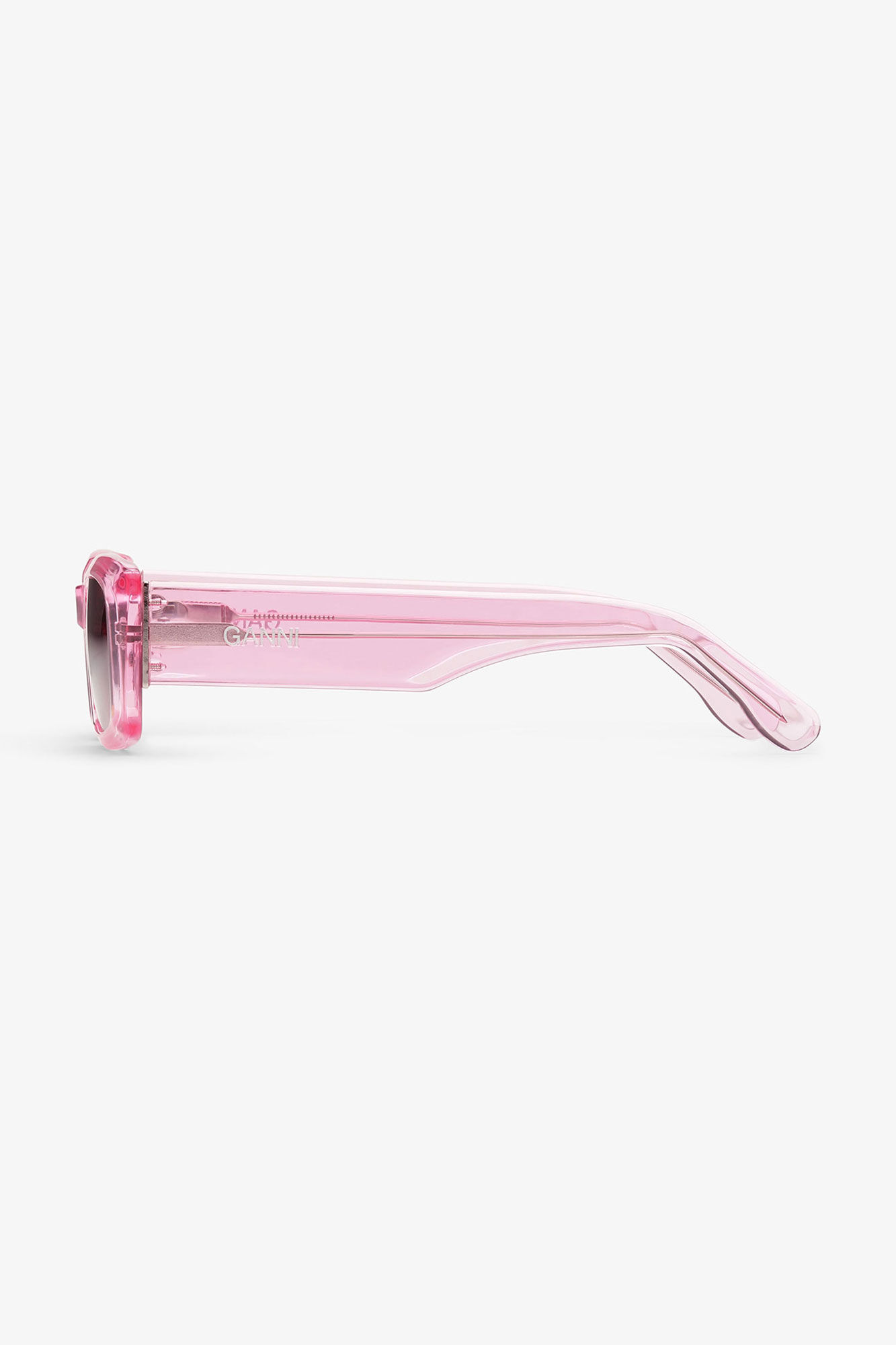 Rectangular Sunglasses, Acetate, in colour Dreamy Daze Phlox Pink - 2 - GANNI