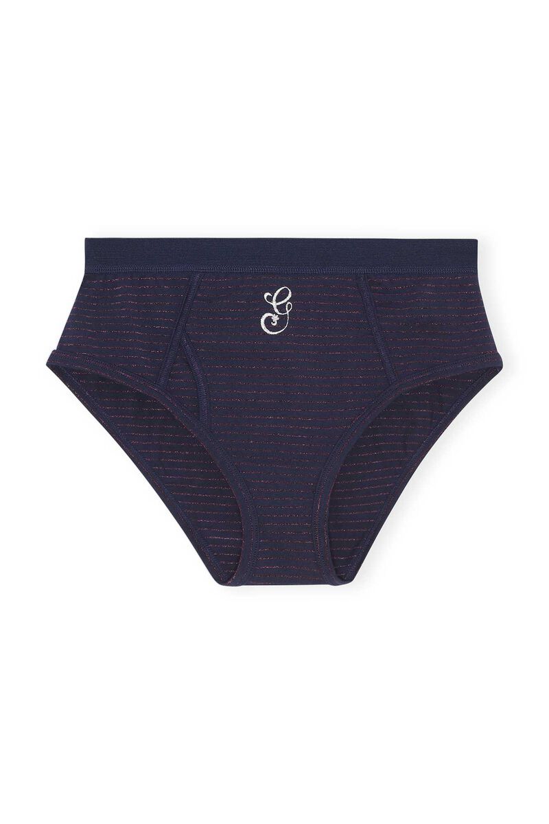Cotton Underwear Briefs, Elastane, in colour Port Royale - 1 - GANNI