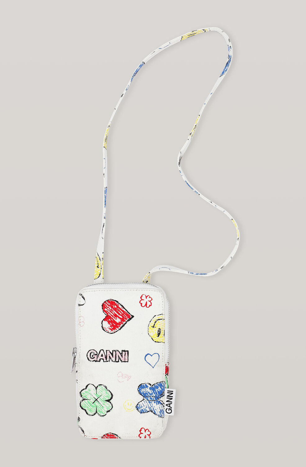 Ganni Cotton Canvas Phone Bag,Multicolour