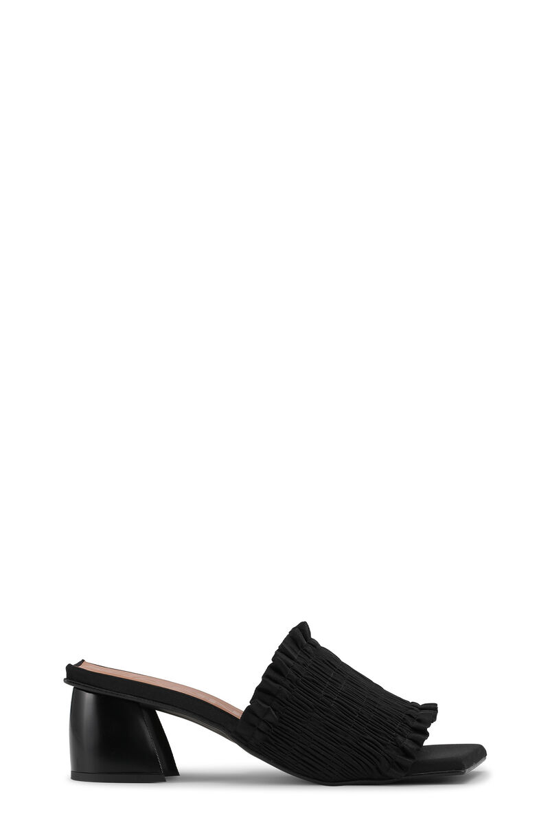 Smock Kitten Heel Mules, Polyester, in colour Black - 1 - GANNI