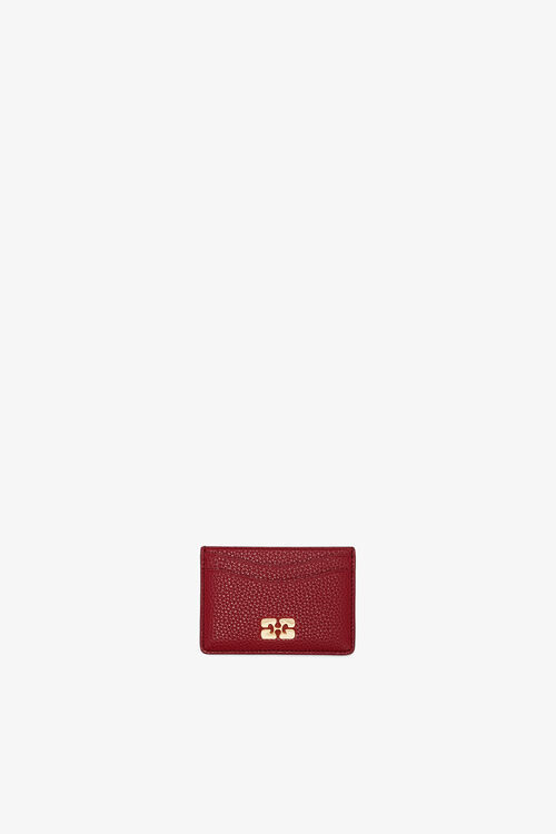 Bou Card Holder in Grained Red, Red Dahlia