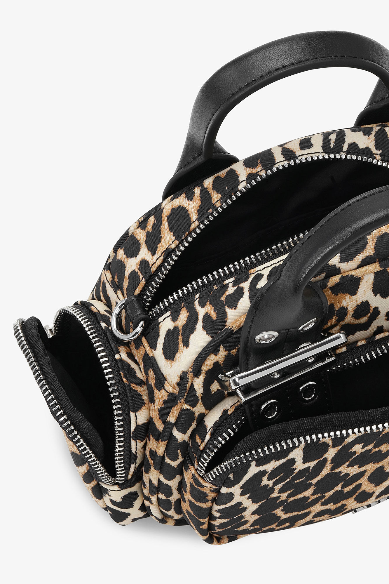 Leopard Mini Polochon Bag, Nylon, in colour Leopard - 4 - GANNI
