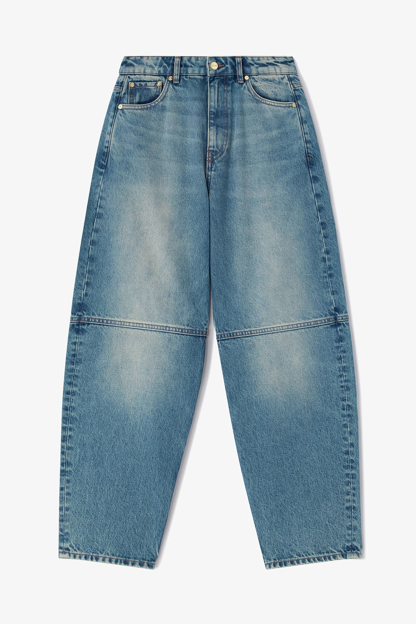 Tintade styva Stary jeans, Organic Cotton, in colour Mid Blue Vintage - 1 - GANNI