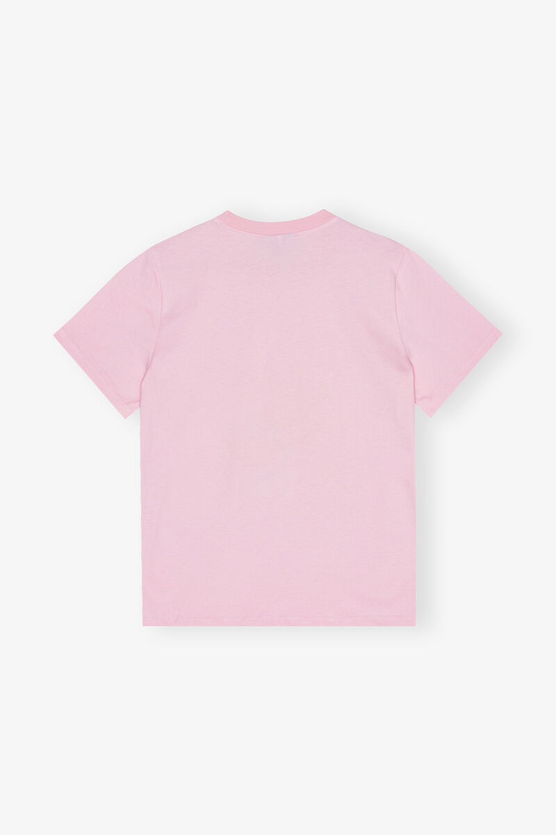 Pink Basic Jersey Grapefruit Relaxed T-Shirt, Cotton, in colour Chalk Pink - 2 - GANNI