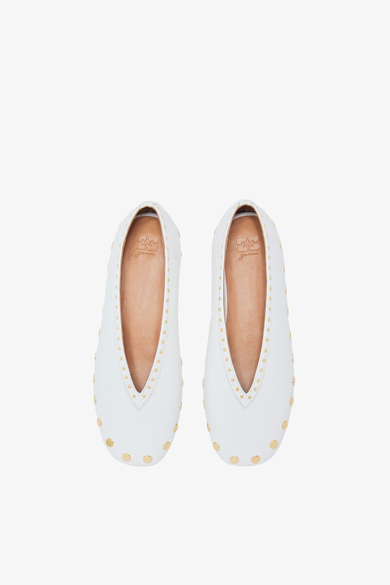 Jenny Ballerina in White, Cotton, in colour Egret - 3 - GANNI