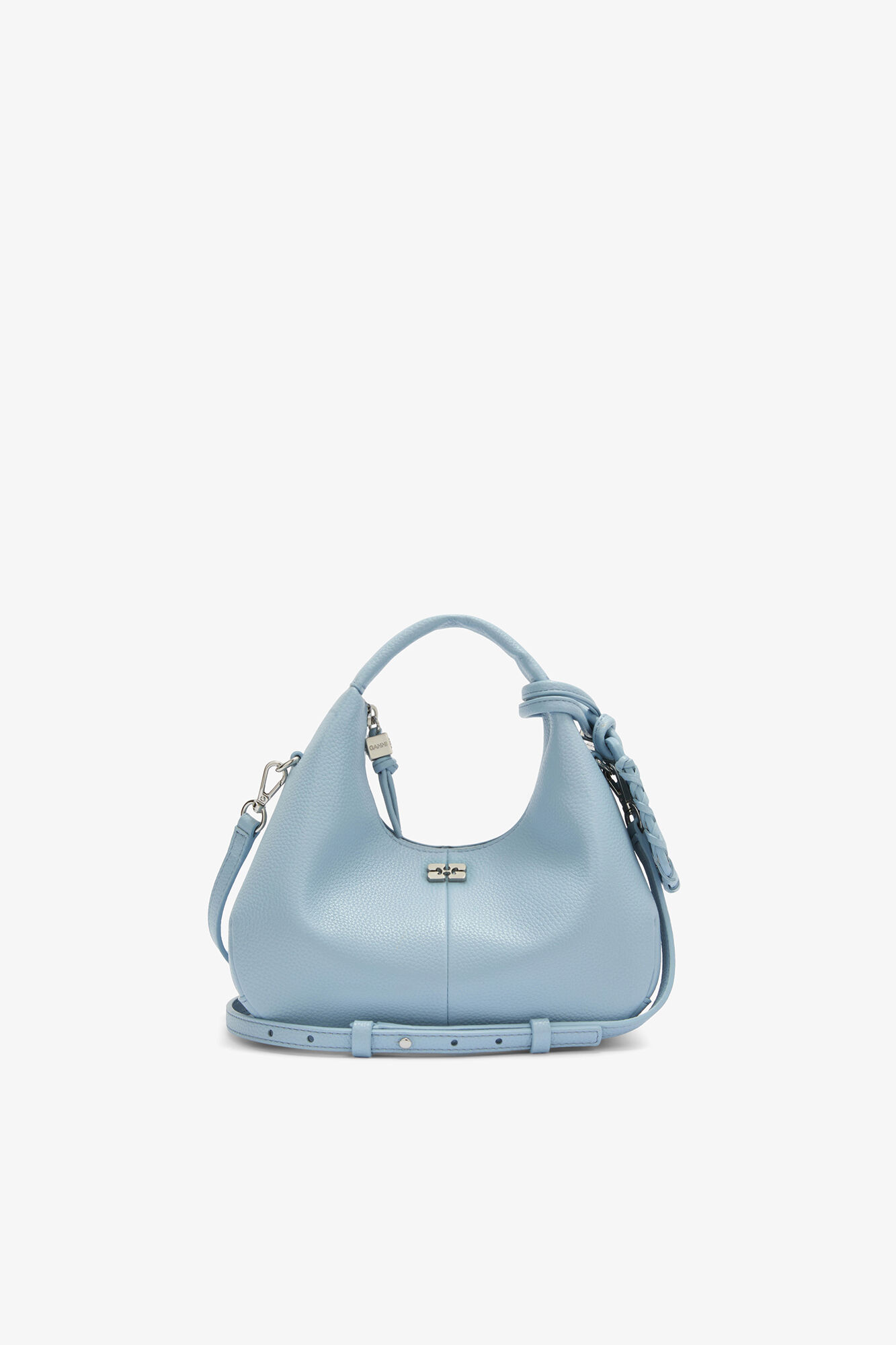 Mini sac bleu Hobo, Recycled Polyester, in colour Celestial Blue - 1 - GANNI