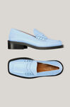Loafers, Leather, in colour Placid Blue - 2 - GANNI