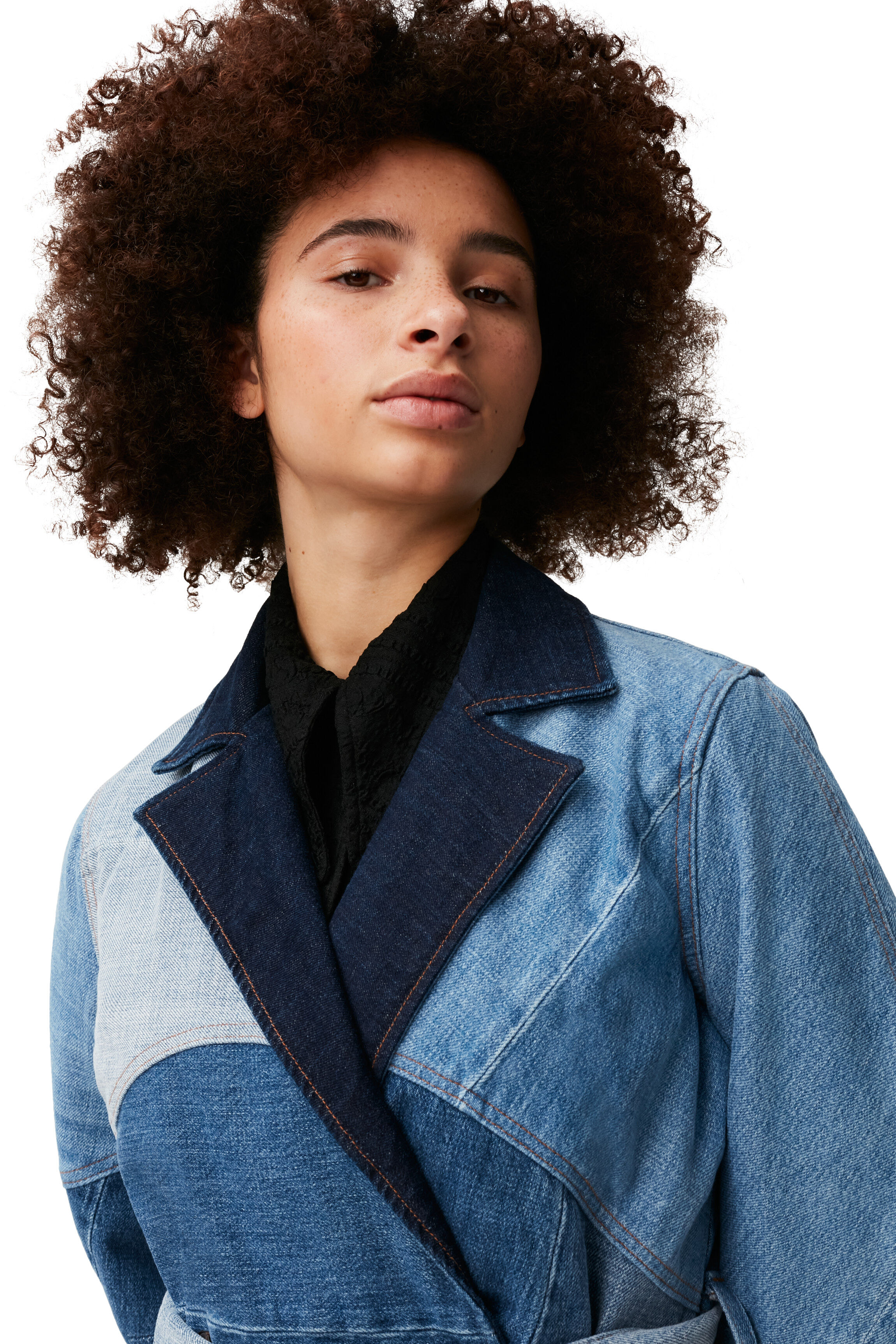 Indigo Patchwork Denim Patchwork Coat 
