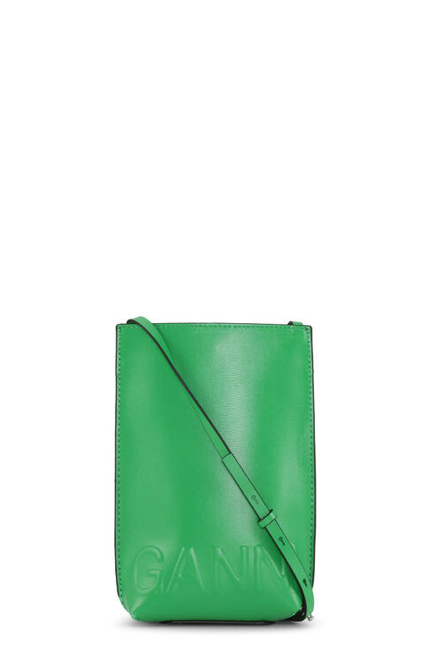 Ganni Small Banner Crossbody Bag In Green