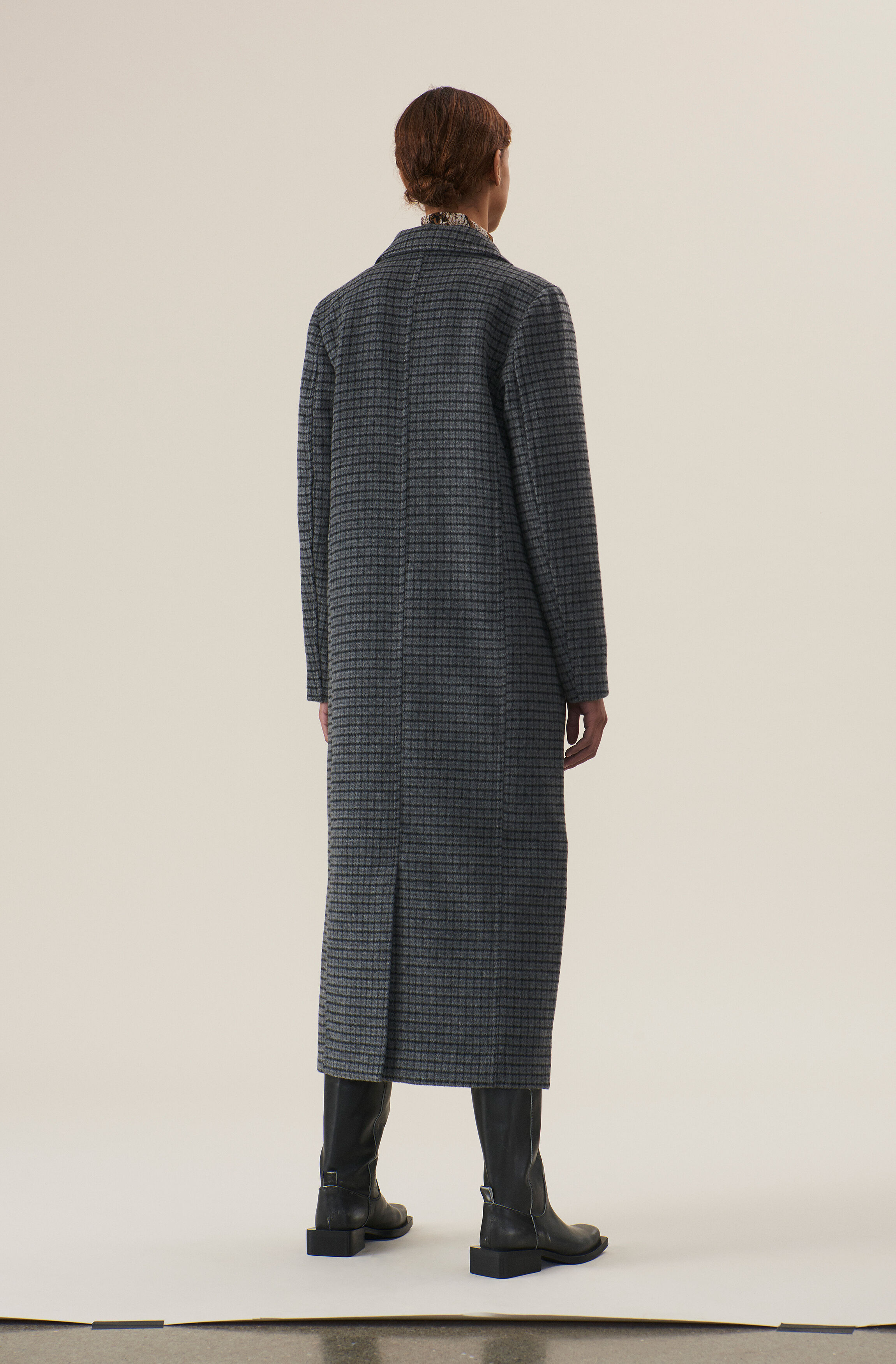Wool Check Coat