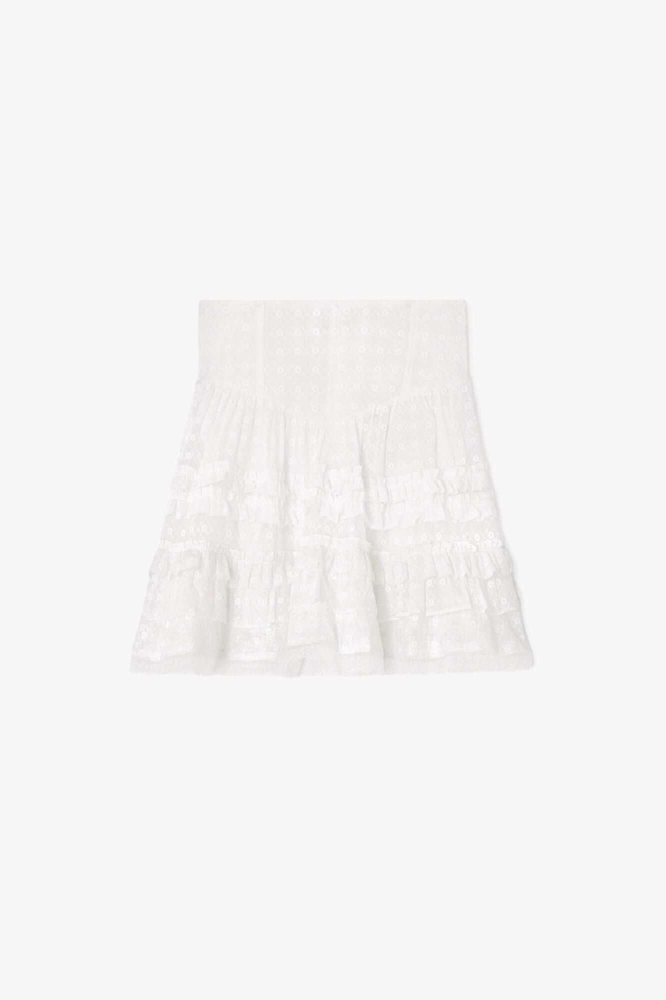 ホワイトブロデリーアングレーズ スカート, Organic Cotton, in colour Bright White - 1 - GANNI