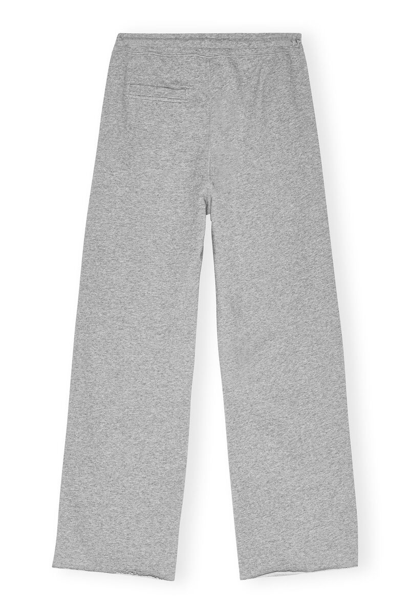 Grey Isoli Wide Leg Pants, Cotton, in colour Paloma Melange - 2 - GANNI