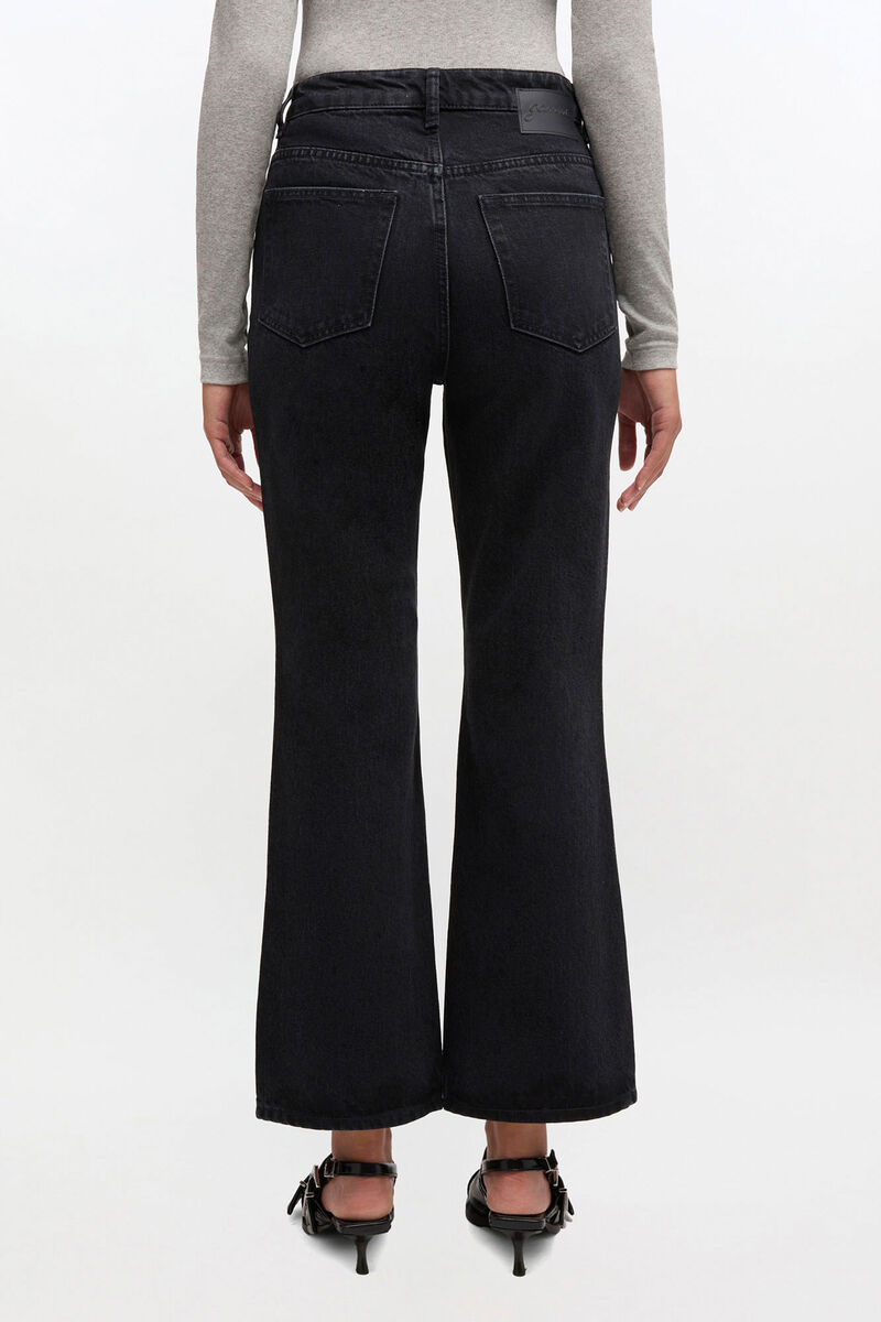 Black Betzy Jeans, Organic Cotton, in colour Black Washed - 3 - GANNI