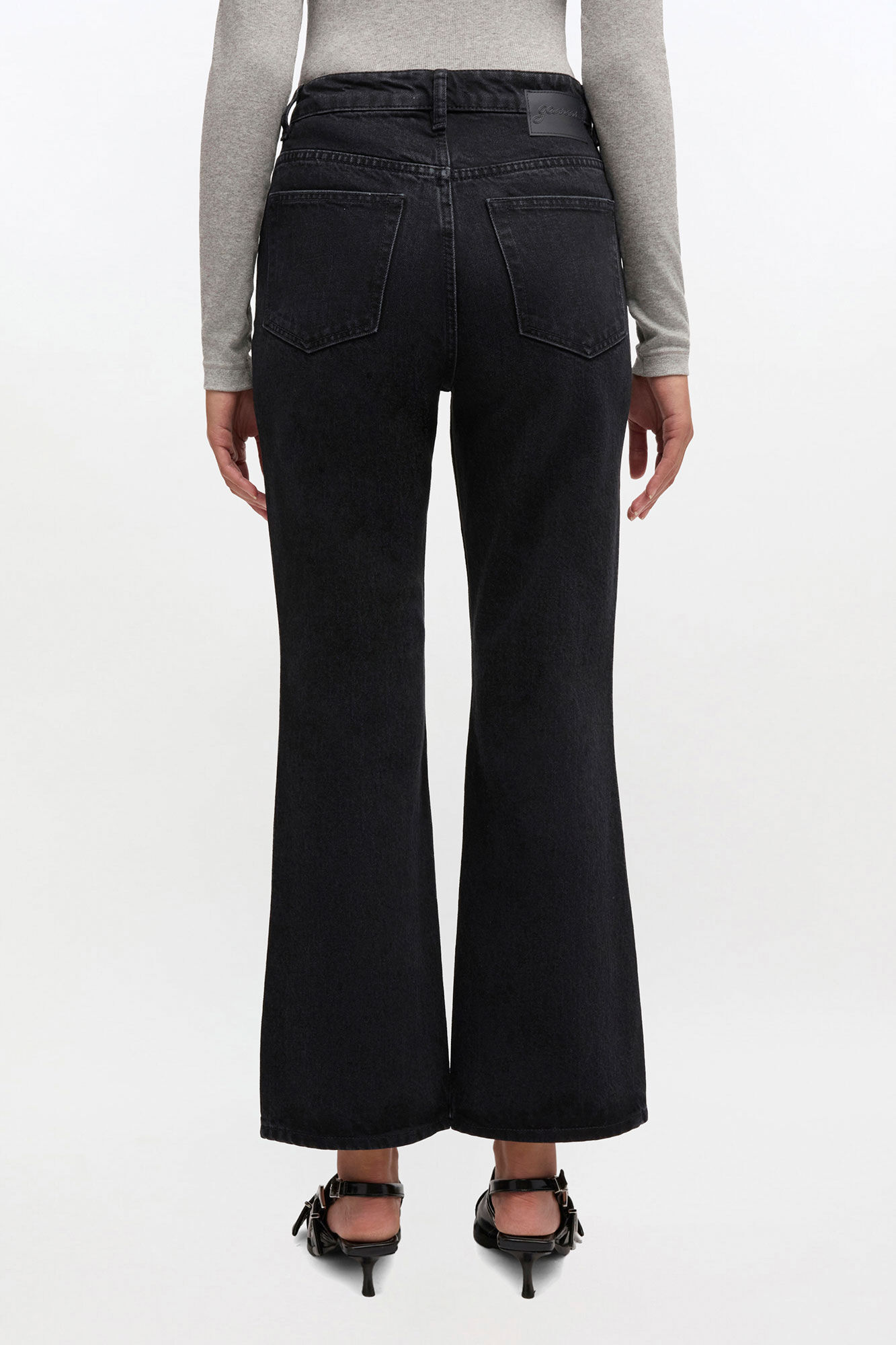 Black Betzy Jeans, Organic Cotton, in colour Black Washed - 3 - GANNI