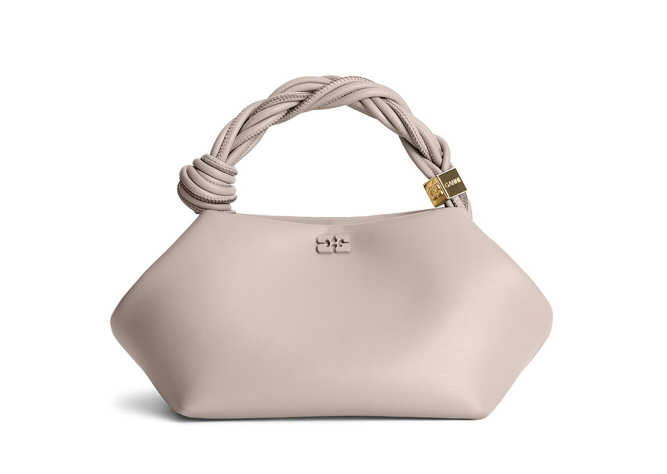 Light Grey Small GANNI Bou Bag, Polyester, in colour Oyster Gray - 1 - GANNI