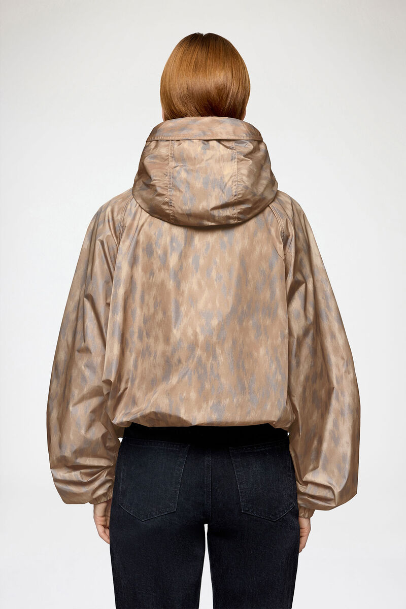 Flyweight Jacket in Printed Nylon, Recycled Polyamide, in colour Burro - 3 - GANNI