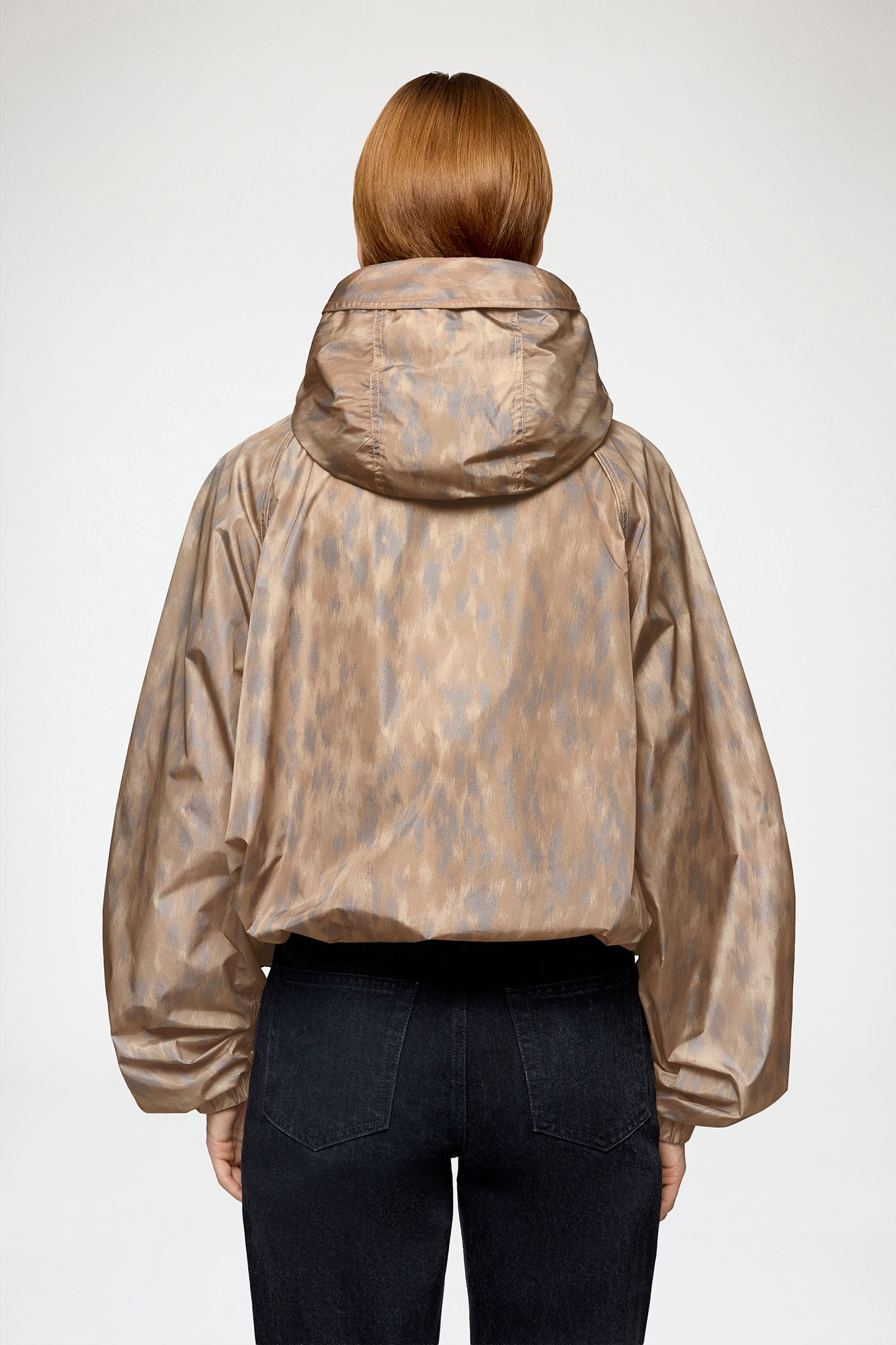 Flyweight Jacket in Printed Nylon, Recycled Polyamide, in colour Burro - 3 - GANNI