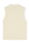 O-neck Vest, Polyamide, in colour Egret - 2 - GANNI