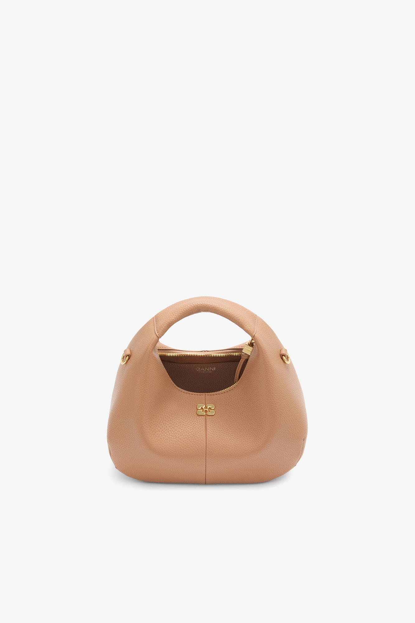 Mini-Hobo-Tasche in Braun, Recycled Polyester, in colour Tawny Birch - 3 - GANNI