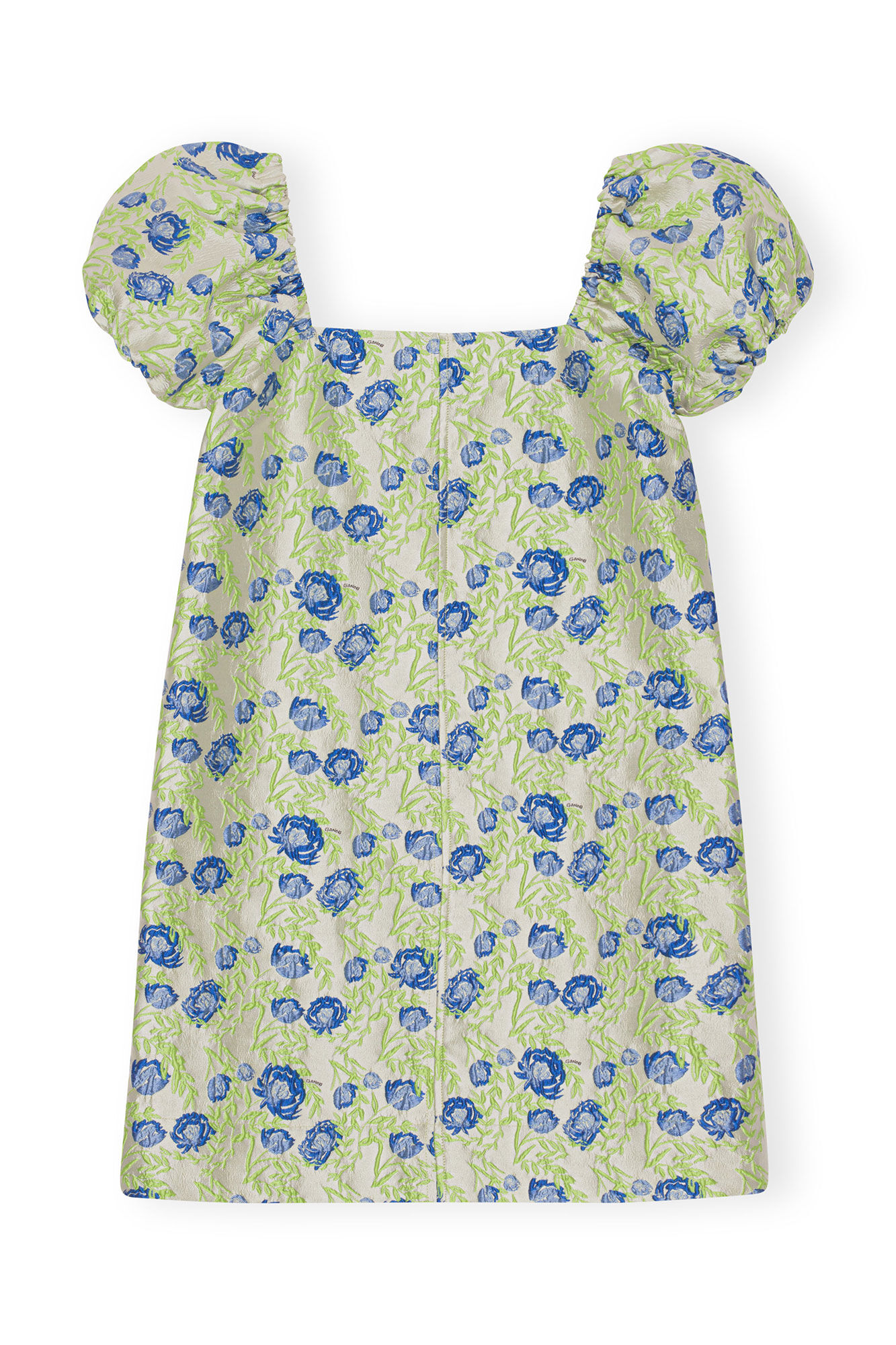 3D Jacquard Mini Dress, Polyamide, in colour Oyster Gray - 1 - GANNI