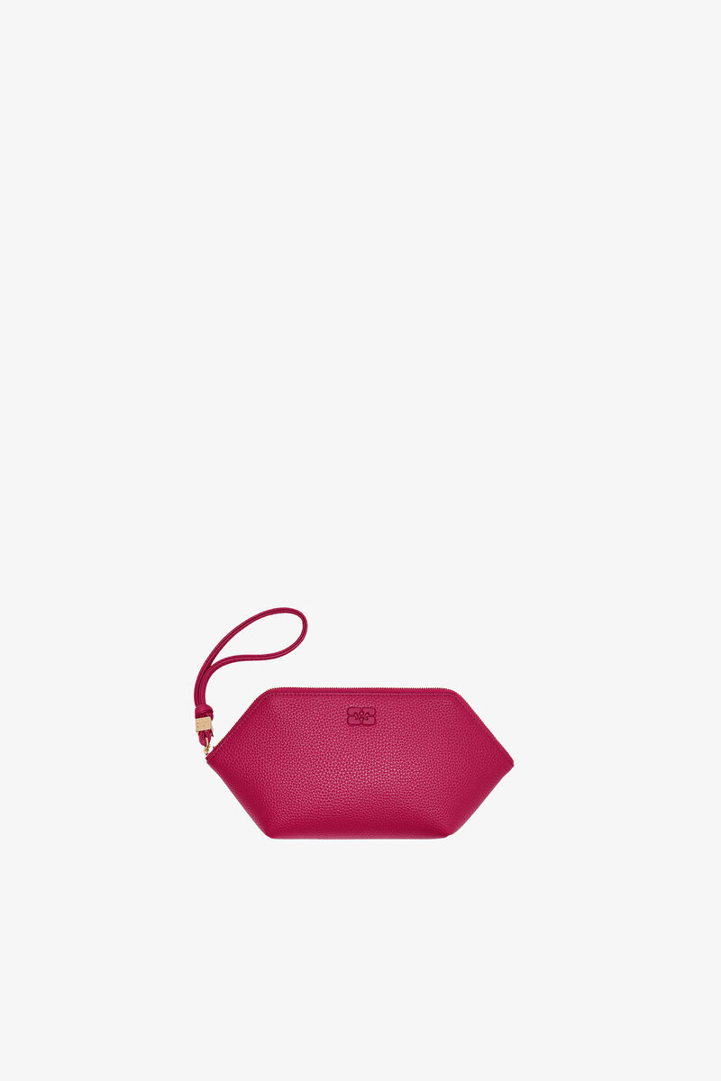 Bou Make-Up Pouch in Red, Recycled Polyester, in colour Persian Red - 1 - GANNI